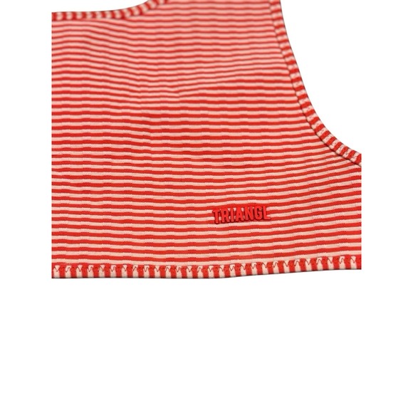 TRIANGL Valentine red & white striped  retro summer vacation pool bikini top L - Picture 3 of 6